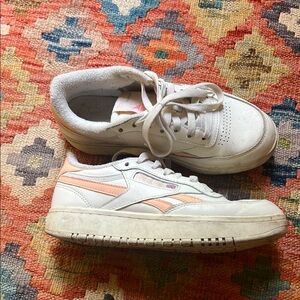 Reebok Classic White and Peach Shoes